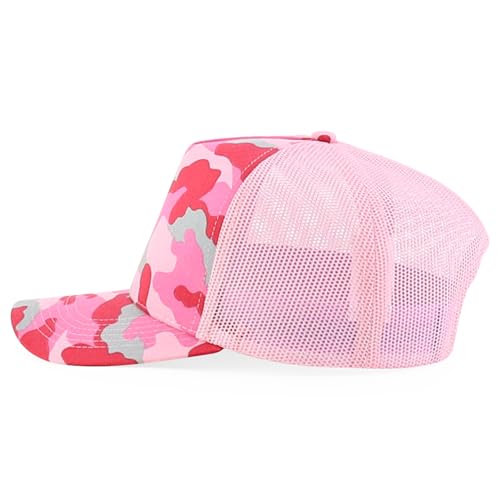 Trendy Apparel Shop 5 Panel Structured Crown Curved Bill Trucker Cap