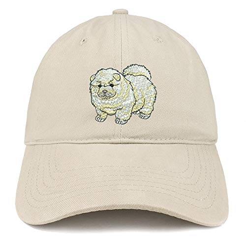 Trendy Apparel Shop Chow Chow Dog Embroidered Soft Crown 100% Brushed Cotton Cap