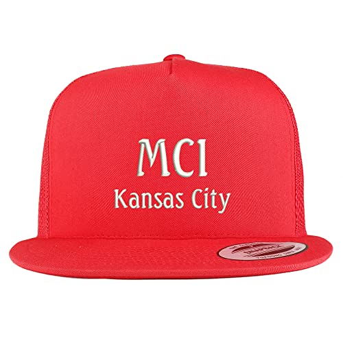 Trendy Apparel Shop MCL Kansas City Embroidered 5 Panel Flatbill Trucker Cap