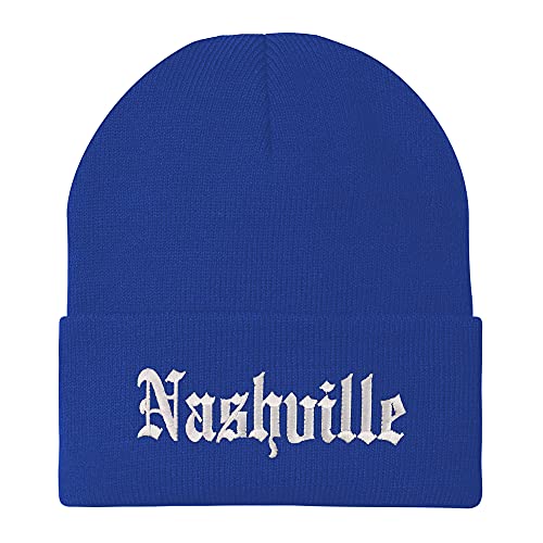 Trendy Apparel Shop Nashville Old English Embroidered Long Cuff Beanie