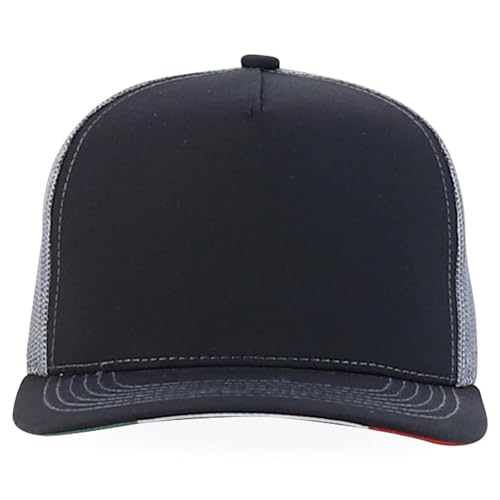 Trendy Apparel Shop 5 Panel Structured Trucker Cap with Mexico Flag Design Undervisor