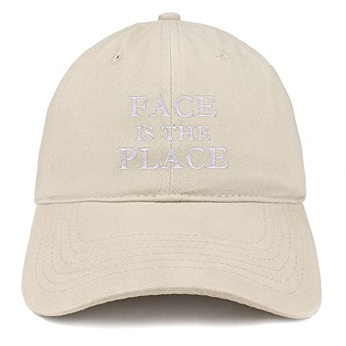 Trendy Apparel Shop Face is the Place Low Profile Soft Cotton Baseball Cap