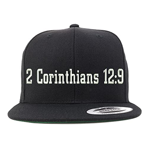 Trendy Apparel Shop 2 Corinthians 12:9 Embroidered Flatbill Snapback