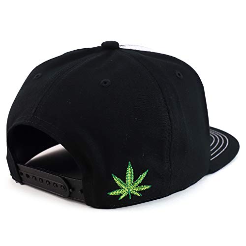 Trendy Apparel Shop Marijuana Weed Leaf Cannabis Embroidery Snapback Cap