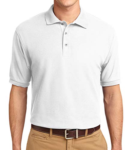 Trendy Apparel Shop Silky Classic Comfortable Fit Wrinkle Resistant Polyester Blend Men's Polo Big and Tall Shirt