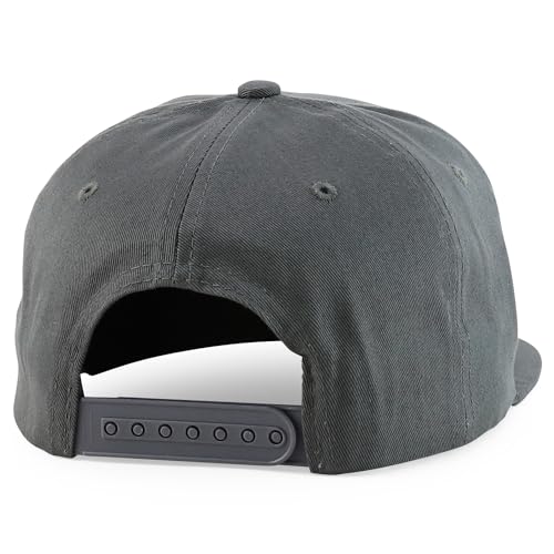 Trendy Apparel Shop 7 Panel Cotton Structured Flat Bill Camper Style Snapback Cap