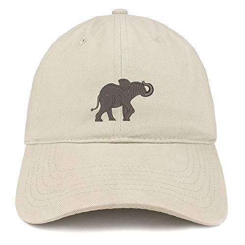 Trendy Apparel Shop Elephant Embroidered Brushed Cotton Cap