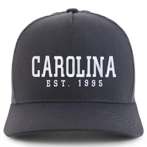 Trendy Apparel Shop Carolina Est.1995 Embroidered 5 Panel Snapback Trucker Cap