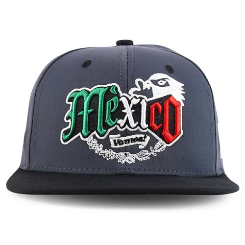 Trendy Apparel Shop 3D Mexico Embroidered Structured Flat Bill Snapback Cap