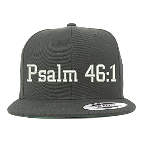 Trendy Apparel Shop Psalm 46:1 Embroidered Flatbill Snapback