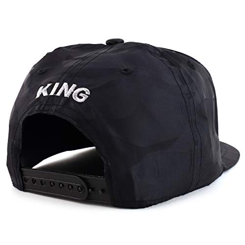 Trendy Apparel Shop King High Frequency Leather Patch Flatbill Baseball Cap
