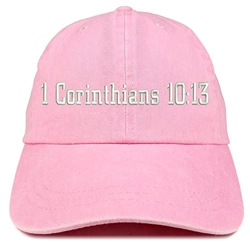 Trendy Apparel Shop 1 Corinthians 10:13 Washed Pigment Dyed Baseball Cap