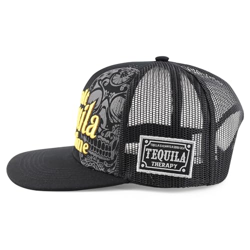 Trendy Apparel Shop Tequila Salt Lime 3D Embroidered Flatbill Mesch Back Cap
