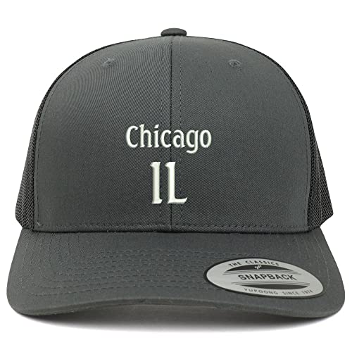 Trendy Apparel Shop ORD Chicago Embroidered Retro Fit Trucker Mesh Cap