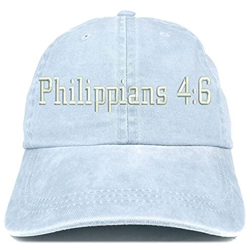 Trendy Apparel Shop Philippians 4:6 Washed Pigment Dyed Baseball Cap