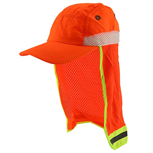 Trendy Apparel Shop High Visibility Safety Ball Cap with Mesh Reflective Flap