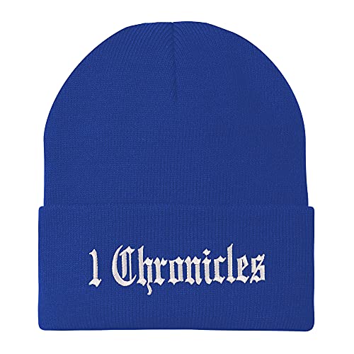 Trendy Apparel Shop 1 Chronicles Old English Embroidered Long Cuff Beanie