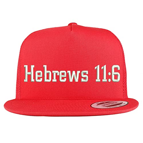 Trendy Apparel Shop Hebrew 11:6 5 Panel Flatbill Trucker Cap