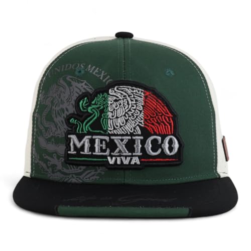 Trendy Apparel Shop Mexico Eagle Embroidered Laser Punching Mesh Back Flatbill Snapback Cap