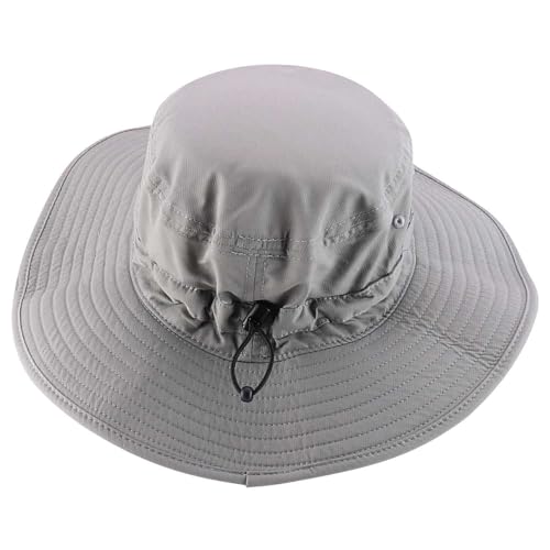 Trendy Apparel Shop Outdoor Large Brim Micro Mesh Performance Boonie Bucket Hat with Strap