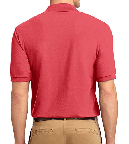 Trendy Apparel Shop Silky Classic Comfortable Fit Wrinkle Resistant Polyester Blend Men's Polo Big and Tall Shirt