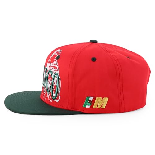 Trendy Apparel Shop Mexico Guadalupe Embroidered Flat Bill Snapback Cap