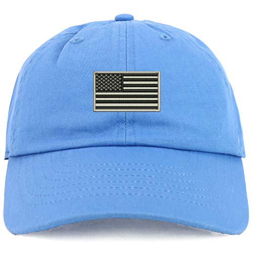 Trendy Apparel Shop Youth Sized Grey American Flag Embroidered Adjustable Unstructured Baseball Cap