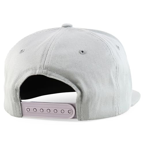 Trendy Apparel Shop 7 Panel Cotton Structured Flat Bill Camper Style Snapback Cap