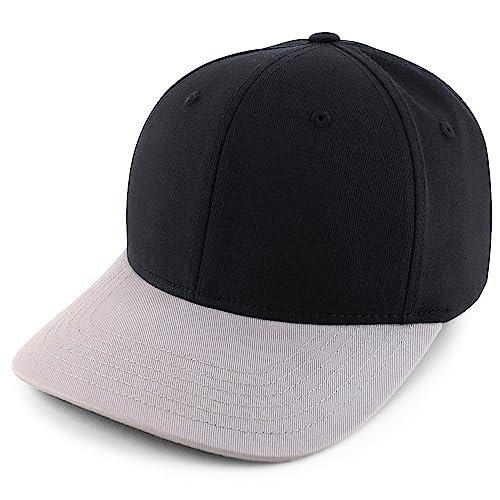 Trendy Apparel Shop Oversize XXL Two Tone Structured Cotton Fitted Baseball Cap