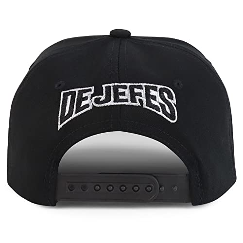 Trendy Apparel Shop El Jefe Embroidered 100% Cotton Flatbill Snapback Cap