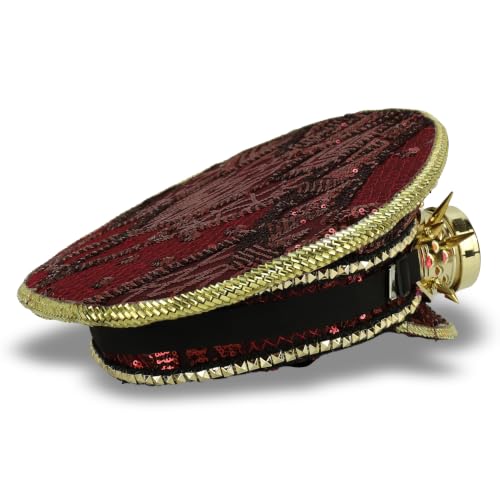 Trendy Apparel Shop Festival Party Sparkly Sequin Rhinestone Captain Hat
