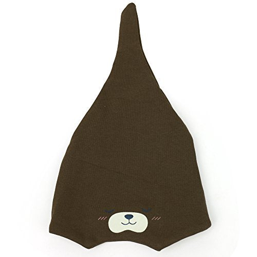 Trendy Apparel Shop Infant Teddybear Face Printed Long Pointed Cuffed Beanie Cap
