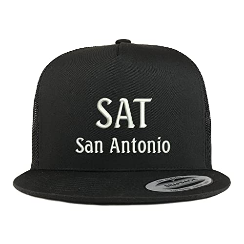 Trendy Apparel Shop SAN San Antonio Embroidered 5 Panel Flatbill Trucker Cap