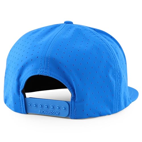 Trendy Apparel Shop Water Resistant UPF 50+ Performance 7 Panel Flatbill Snapback Cap