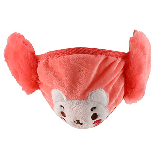 Trendy Apparel Shop Kids Winter Animal Face Cartoon Bear Mask & Earmuffs