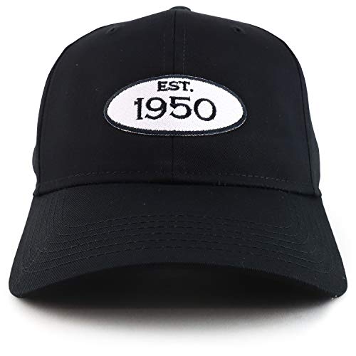 Trendy Apparel Shop Established 1950 Patch 70th Birthday Structure Baseball Cap