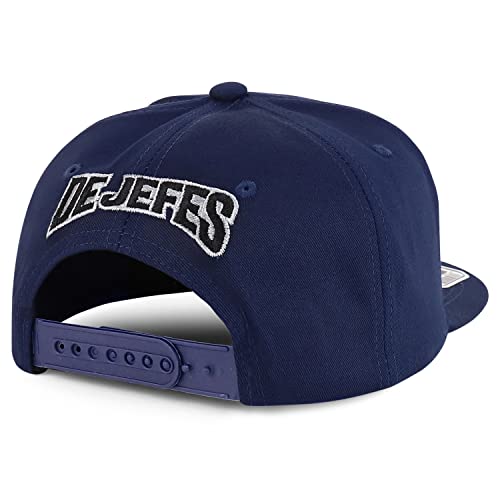 Trendy Apparel Shop El Jefe Embroidered 100% Cotton Flatbill Snapback Cap