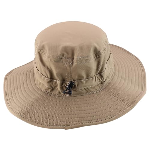 Trendy Apparel Shop Outdoor Large Brim Micro Mesh Performance Boonie Bucket Hat with Strap