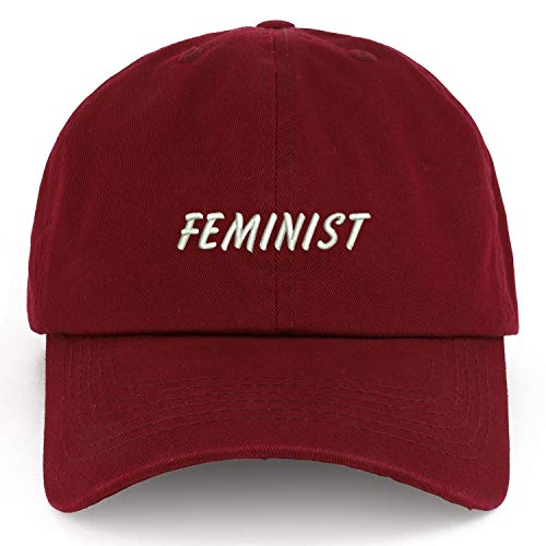 Trendy Apparel Shop XXL Feminist Embroidered Unstructured Cotton Cap