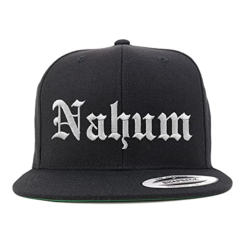 Trendy Apparel Shop Nahum Old English Embroidered Flatbill Snapback