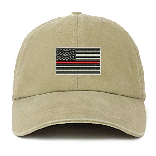 Trendy Apparel Shop XXL USA TRL Flag Embroidered Unstructured Washed Pigment Dyed Baseball Cap