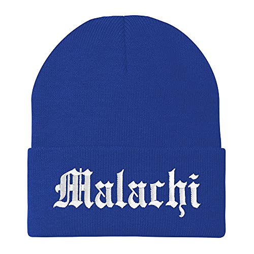 Trendy Apparel Shop Malachi Old English Embroidered Long Cuff Beanie