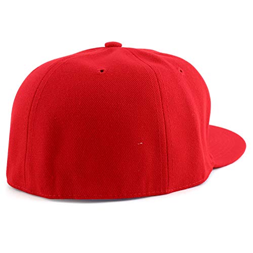 Trendy Apparel Shop Big Size Oversized Flat Bill Baseball Fitted Cap