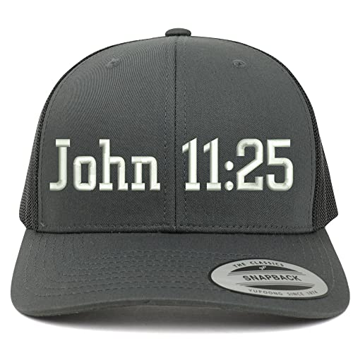 Trendy Apparel Shop John 11:25 6 Panel Trucker Mesh Cap