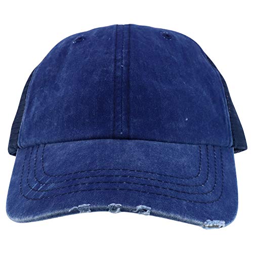 Trendy Apparel Shop Oversized XXL Pigment Dyed Distressed Trucker Baseball Cap