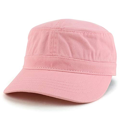 Trendy Apparel Shop Cotton Army Cap Military Flat Top Adjustable Baseball Cap