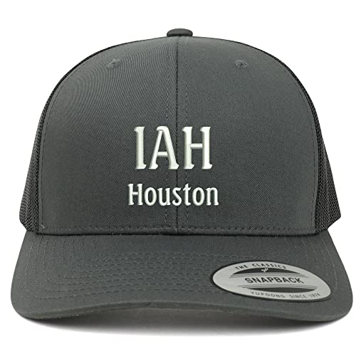 Trendy Apparel Shop IAH Houston Embroidered Retro Fit Trucker Mesh Cap