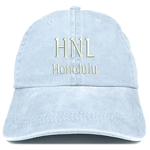 Trendy Apparel Shop HNL Honolulu Embroidered Pigment Dyed Washed Baseball Cap