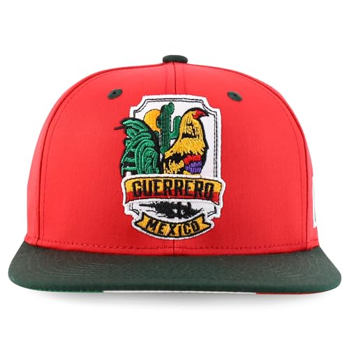 Trendy Apparel Shop Cities of Mexico with Rooster Embroidered Flatbill Snapback Cap