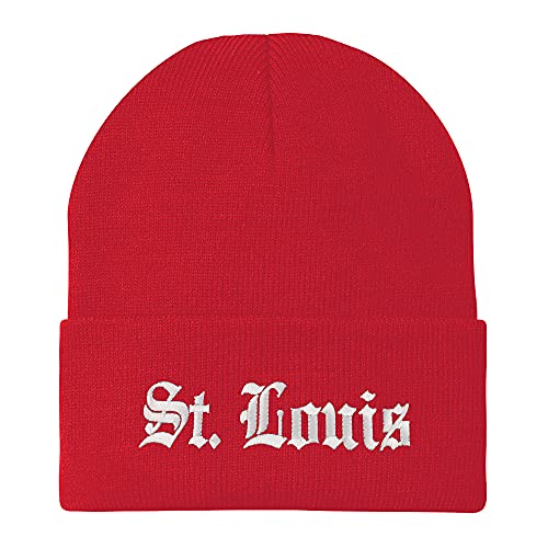 Trendy Apparel Shop St Louis Old English Embroidered Long Cuff Winter Beanie